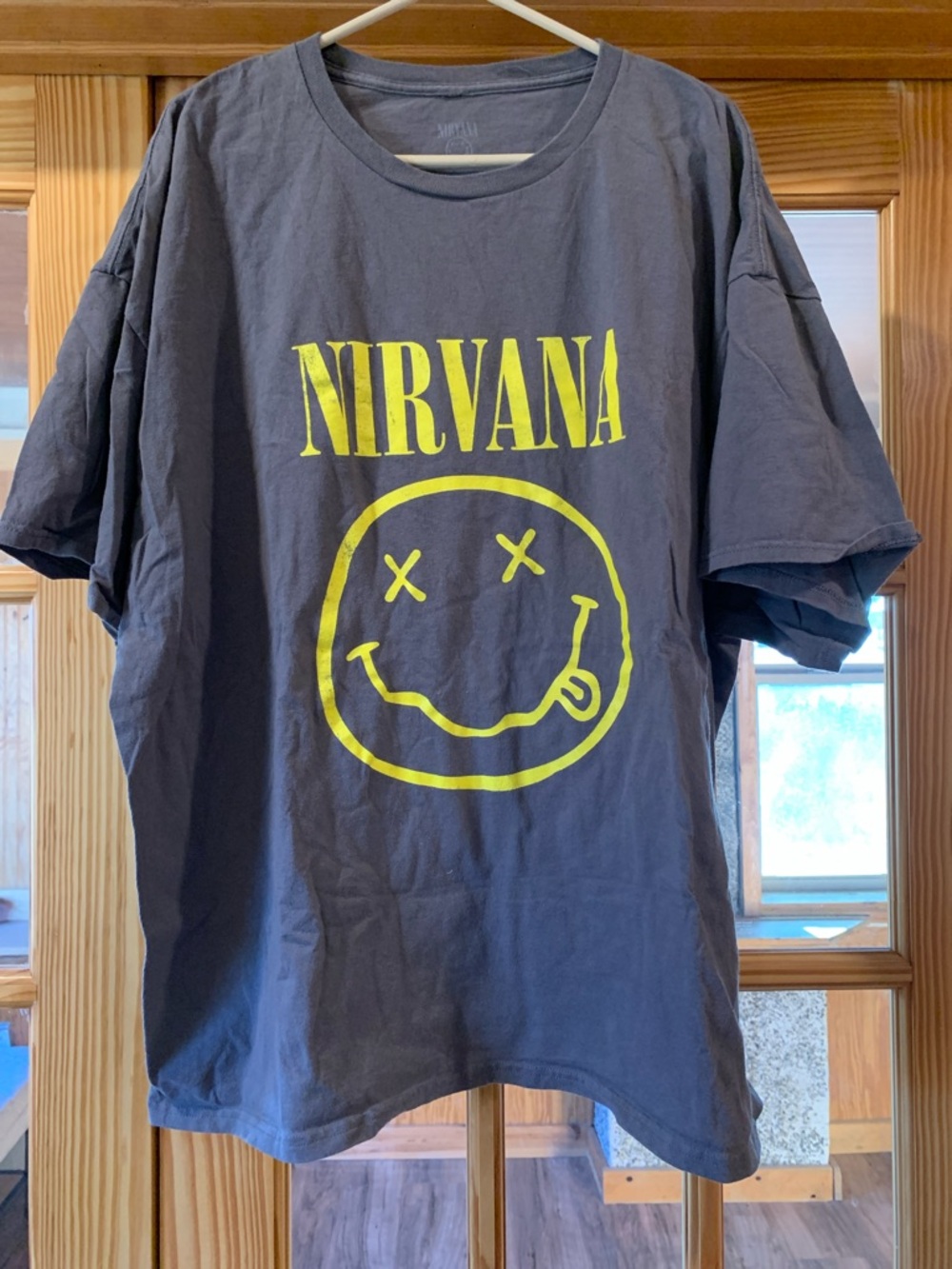 Unisex NIRVANA Nevermind Smiley Face Graphic Band Tee Short Sleeve T-shirt 3XL